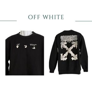 NWT OFF-WHITE C/O VIRGIL ABLOH‎ SWEATSHIRT $530 XL BLACK X LOGO BACK LG-425